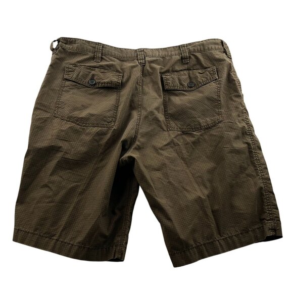Old Navy Surplus Men Shorts Size 38 Chino Dotted Classic Casual Flat Front Brown - Picture 2 of 11
